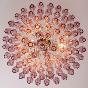 Pendant lighting Polyhedrons – Murano Amethyst Hand-blown Italy – Venini Style lamp image 8