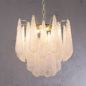 Murano glass crystal color suspension chandelier Ø50 cm Made in Italy, vintage style design chandelier