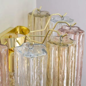 Italian wall light Murano Multicolor 2 tier - Mid-Century hi-end decorative lamp image 10