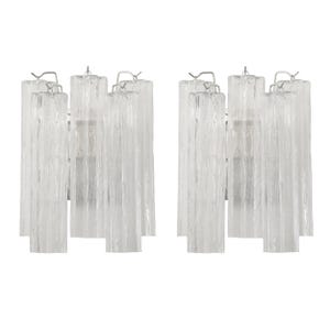 Paire d'appliques murales, Tronchi H35cm - Verre transparent soufflé à la main en Italie - Style moderne du milieu du siècle image 15