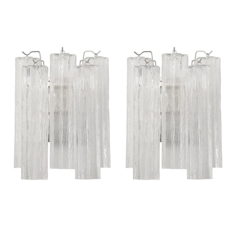 Paire d'appliques murales, Tronchi H35cm - Verre transparent soufflé à la main en Italie - Style moderne du milieu du siècle image 15