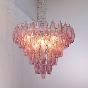 Pendant lighting Polyhedrons – Murano Amethyst Hand-blown Italy – Venini Style lamp image 9