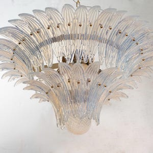 Pendant lighting Palmette– Murano Opal Hand-blown Glass Italy – Italian design