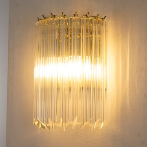 Murano glass wall sconce Made in Italy quadriedri,  wall lamp italian design vintage style