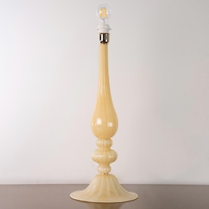 Murano glass table amber color, handmade Made in Italy Venetian design lighting