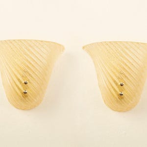 Gold Murano Glass Wall Lamps: Bell-Shaped vintage modern Sconces - Set of 2
