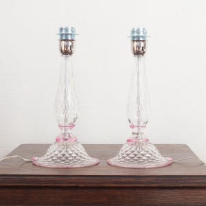 Murano-Tischlampen: Transparentes Glas mit rosa Akzenten (2er-Set) Bild 6
