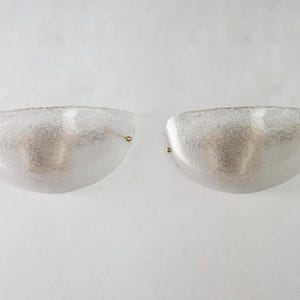 Set of 2 Elegant Clear Murano glass wall sconce with grit, applique Made in Italy