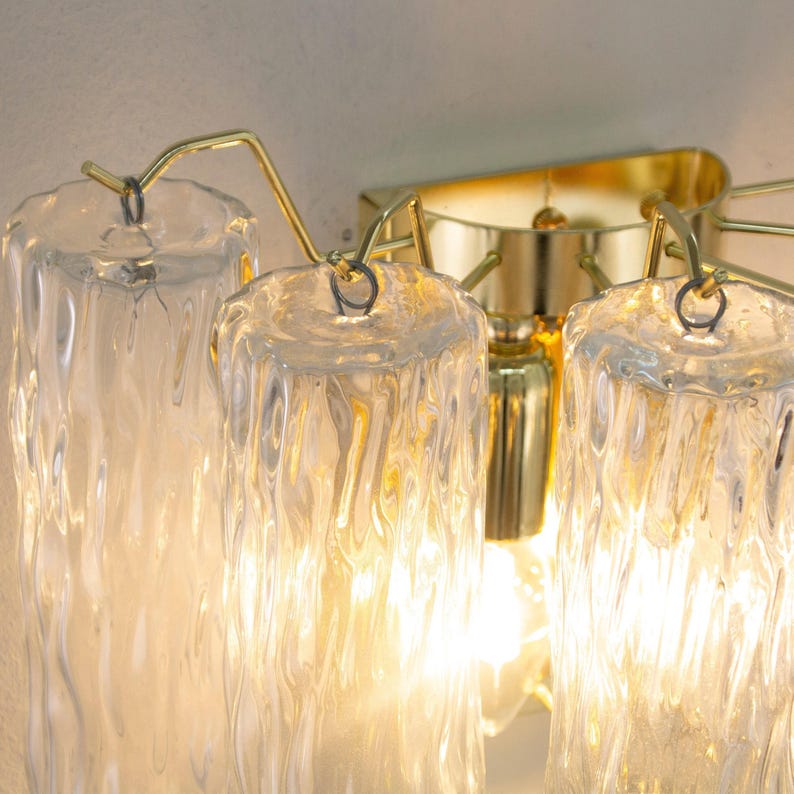 Decorative lamp - Murano Clear Glass Hand-blown Italy - Mazzega style Wall mounted lights image 14
