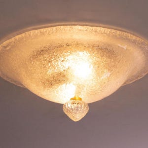 Flush Mount Italian light – Handmade Murano Clear Glass – Design Lamp