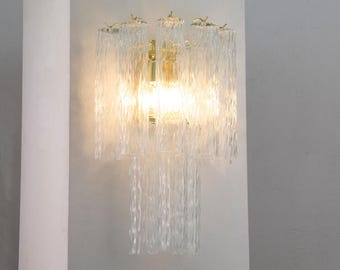 Decorative lamp - Murano Clear Glass Hand-blown Italy - Mazzega style Wall mounted lights