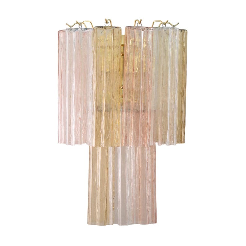 Italian wall light Murano Multicolor 2 tier - Mid-Century hi-end decorative lamp image 14