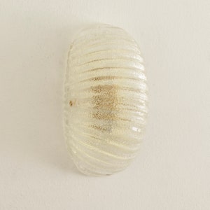 Murano glass shell wall sconce in crystal colour with brass structure, Made in Italy wall lamp image 3