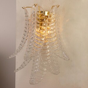 Applique murale en verre de Murano – Six feuilles, style italien milieu du siècle