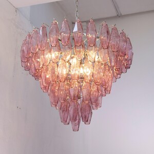 Pendant lighting Polyhedrons – Murano Amethyst Hand-blown Italy – Venini Style lamp image 6