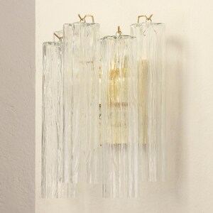 Paire d'appliques murales, Tronchi H35cm - Verre transparent soufflé à la main en Italie - Style moderne du milieu du siècle image 18