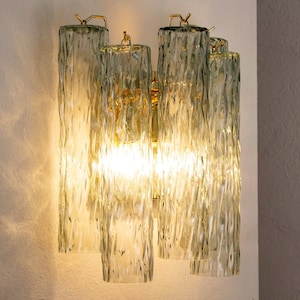 Murano Wall Light H35cm - Green Glass Hand-blown Italy - Design mount lamp