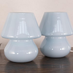 Mushroom Lamp Murano Glass: Set of two Handcrafted Venetian Table Light