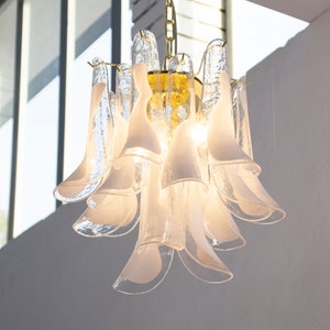 Large pendant lamps Petali Ø45 cm Made in Italy Murano glass, vintage style chandelier lighting