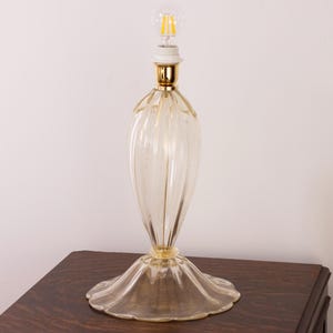 Murano blown glass table lamp gold glass 45cm high, Made in Italy lighting design