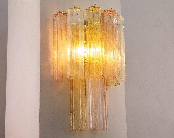 Italian wall light Murano Multicolor 2 tier - Mid-Century decorative lamp