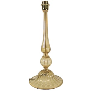 Elegant Smoked color Murano glass table lamp, handmade Made in Italy