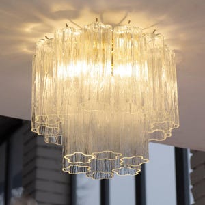 Ceiling Light Murano Ø35 cm - Clear Glass Hand-blown Italy - Customizable lamp