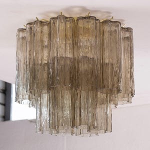 Luminária de teto Murano Ø35 cm - Vidro fumê soprado à mão na Itália - Luminária personalizável