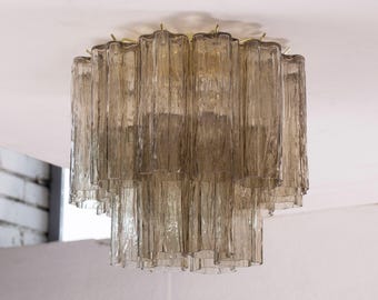 Ceiling Light Murano Ø35 cm - Smoky Glass Hand-blown Italy - Customizable lamp