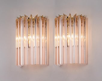 Wall Sconces Murano Glass, set of 2 - Pink Vintage Style - Hallway light