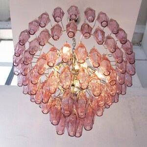 Pendant lighting Polyhedrons – Murano Amethyst Hand-blown Italy – Venini Style lamp image 12