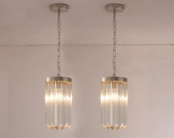 Murano Glass Chandeliers: Vintage Italian Lighting (Set of 2, 1980s)