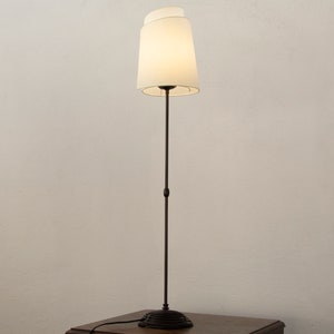 Unique piece! Original Beby Italy big table lamp Made in Italy with handmade white lampshade, lamp height 103cm