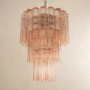 Italian suspension Murano Ø50 cm - Pink Glass Hand-blown Italy - lighting design