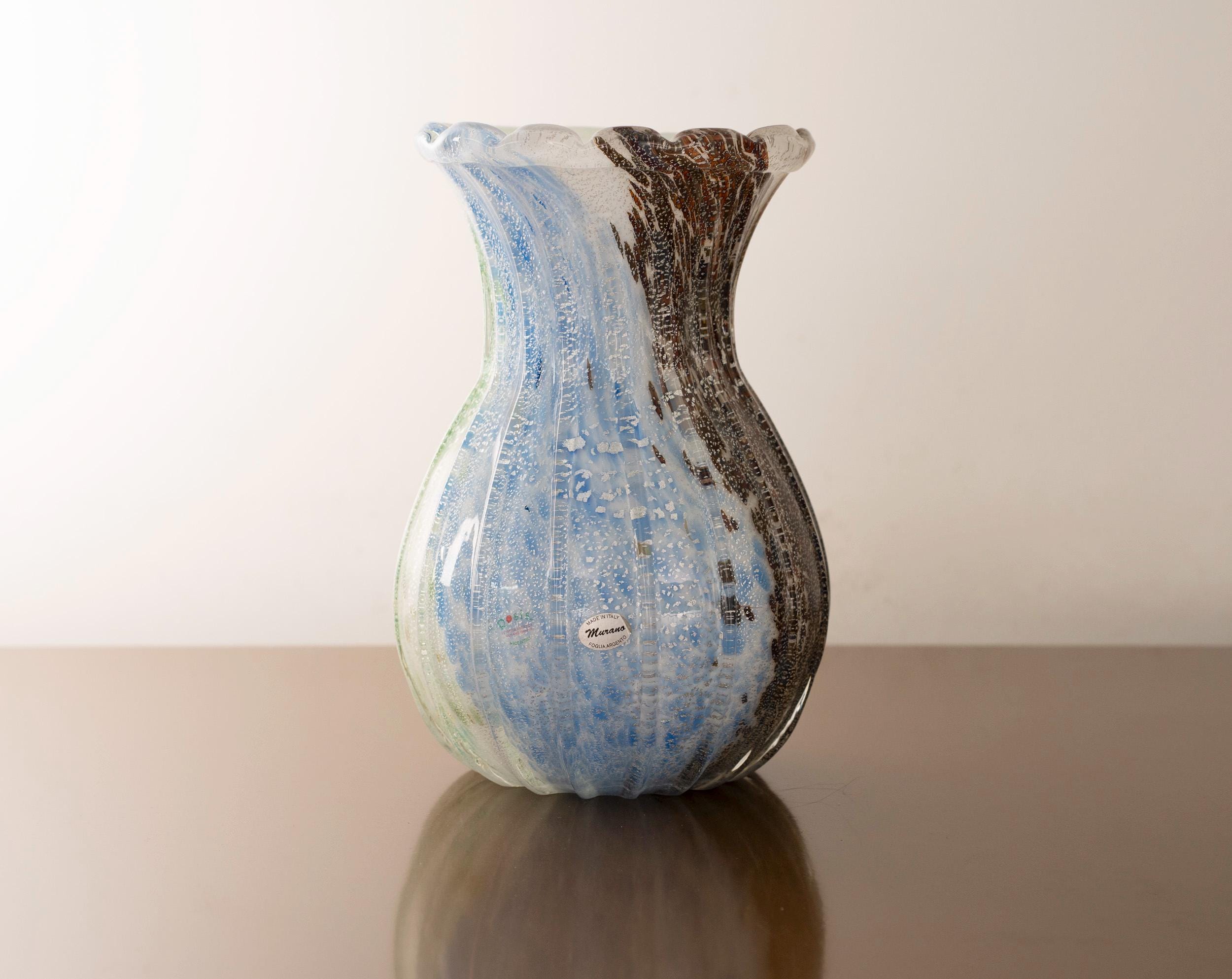 Vase Agadir - Battuto - Vase Soufflé - Verre de Murano Original OMG