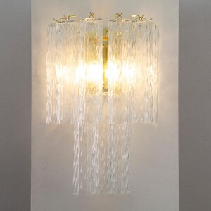 Decorative lamp - Murano Clear Glass Hand-blown Italy - Mazzega style Wall mounted lights image 7