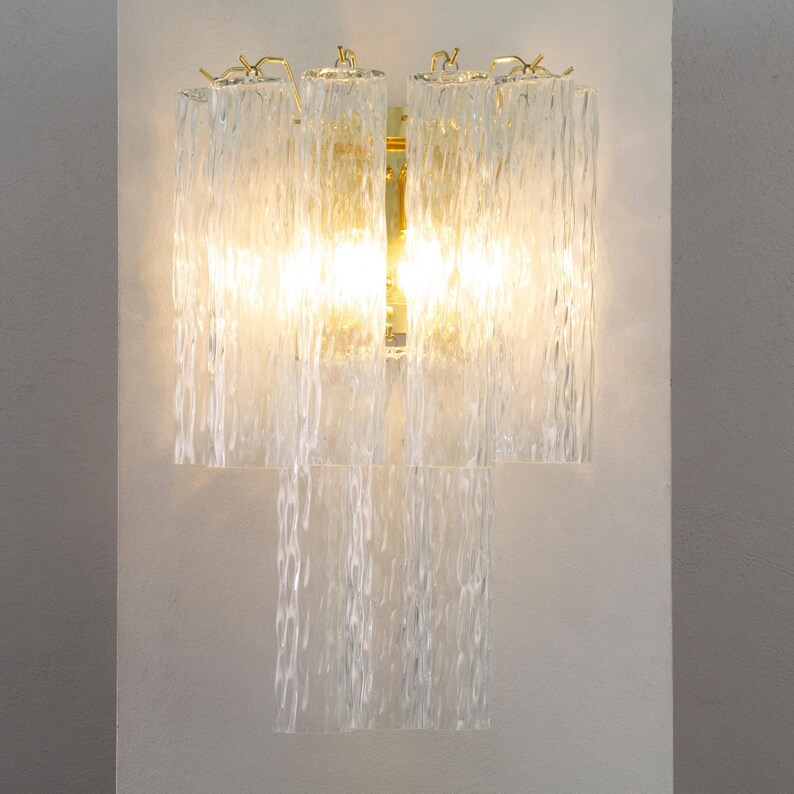 Decorative lamp - Murano Clear Glass Hand-blown Italy - Mazzega style Wall mounted lights image 7