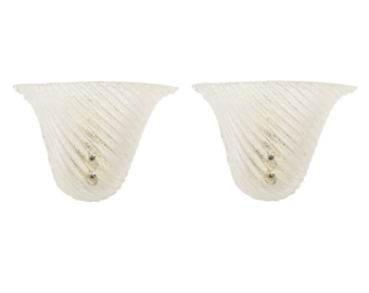 Set of 2 transparent Murano glass wall lamps, wall lighting Made in Italy