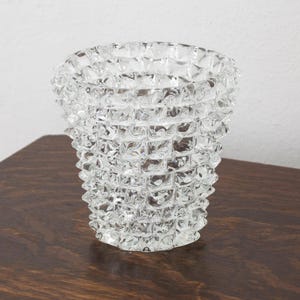 Murano Glass Vase Rostrato, Clear Venetian Style (20cm Height)