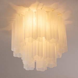 Plafoniera Murano Ø35 cm - Vetro satinato soffiato a mano in Italia - Illuminazione moderna