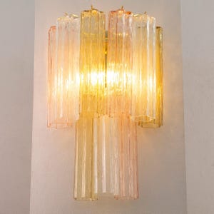 Italian wall light Murano Multicolor 2 tier - Mid-Century hi-end decorative lamp image 6