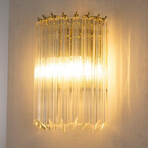 Murano Wall Sconce: Italian Vintage Glass Lighting (Brass Frame)