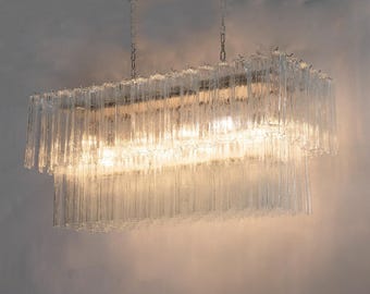 Wisiorek Murano Tronchi 120 cm - Szkło przezroczyste, ręcznie dmuchane, Włochy - Lampa typu statement