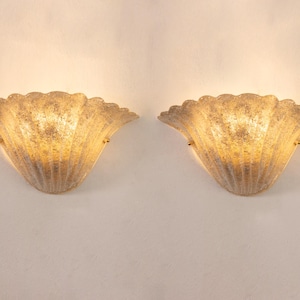 Set of 2 Elegant Murano glass wall sconce antique gray finish and grit, wall lamp Made in Italy