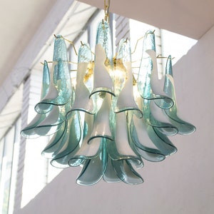 Large pendant lamps Petali Ø57 cm Made in Italy Murano glass, vintage style chandelier lighting