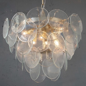 Scheibenleuchter – Muranoglas, mundgeblasen, Italien – Dekorative Lampe