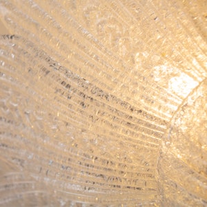 Lámpara de techo de cristal de Murano transparente, hojas hechas a mano con arena, lámpara de araña de diseño Made in Italy imagen 8