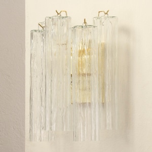 Paire d'appliques murales, Tronchi H35cm - Verre transparent soufflé à la main en Italie - Style moderne du milieu du siècle image 10