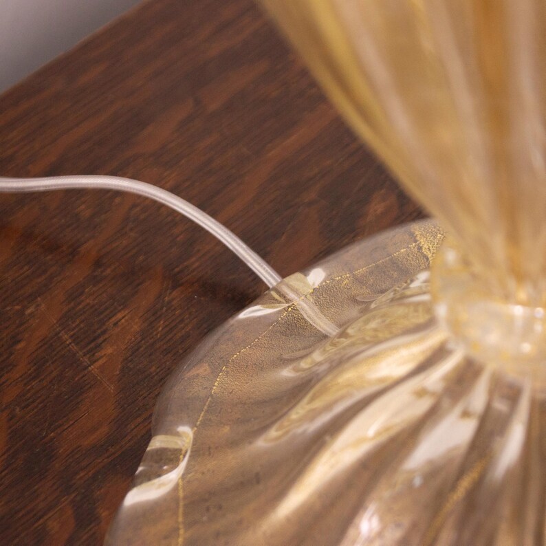 Lámparas de mesa Murano: Cristal transparente con pan de oro - Juego de dos imagen 11