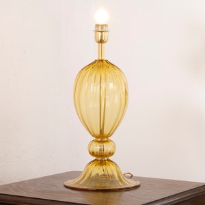 Amber Murano glass table lamp by Mazzega, 1990s